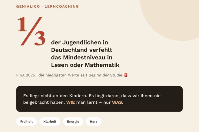 1/3 der Jugendlichen in Deutschland verfehlt das Mindestnivea in Lesen oder Mathematik